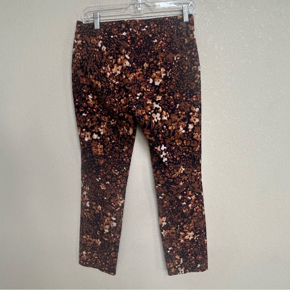 Anthropologie The Essential Slim Pants Women’s 4 – Brown Floral Stretch Trousers - Picture 5 of 11